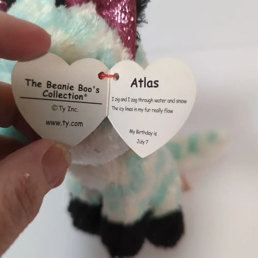 Ty beanie babies set of 3 Atlas Fox Foster monkey Mango cat